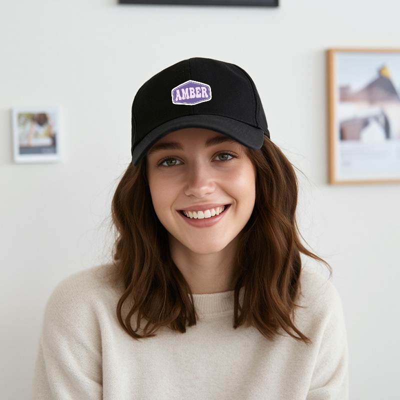 1pc New Baseball Cap with Amber Logo Print Unisex Adjustable Hat for Outdoor Activities and Casual Wear Suitable for Adults and Teens