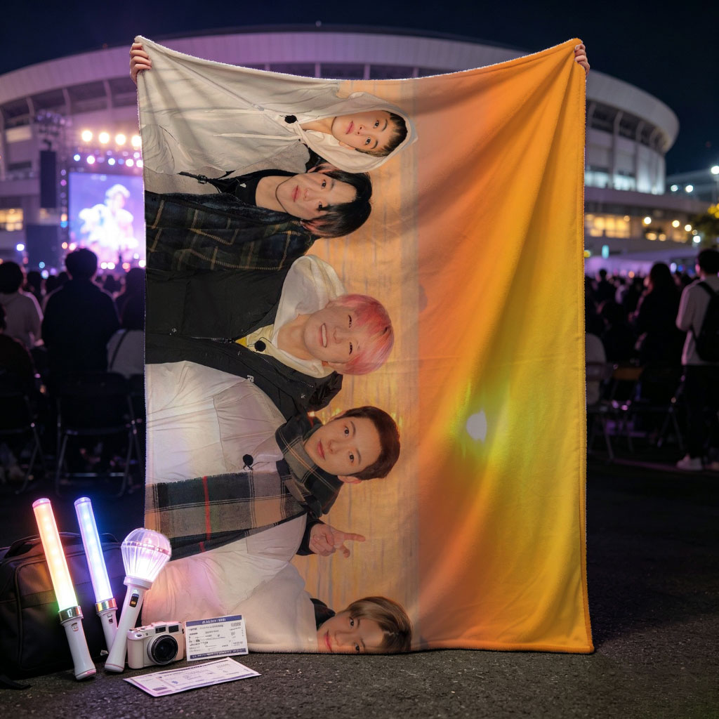Stray Kids Sunset Beach Group Photo - Blankets