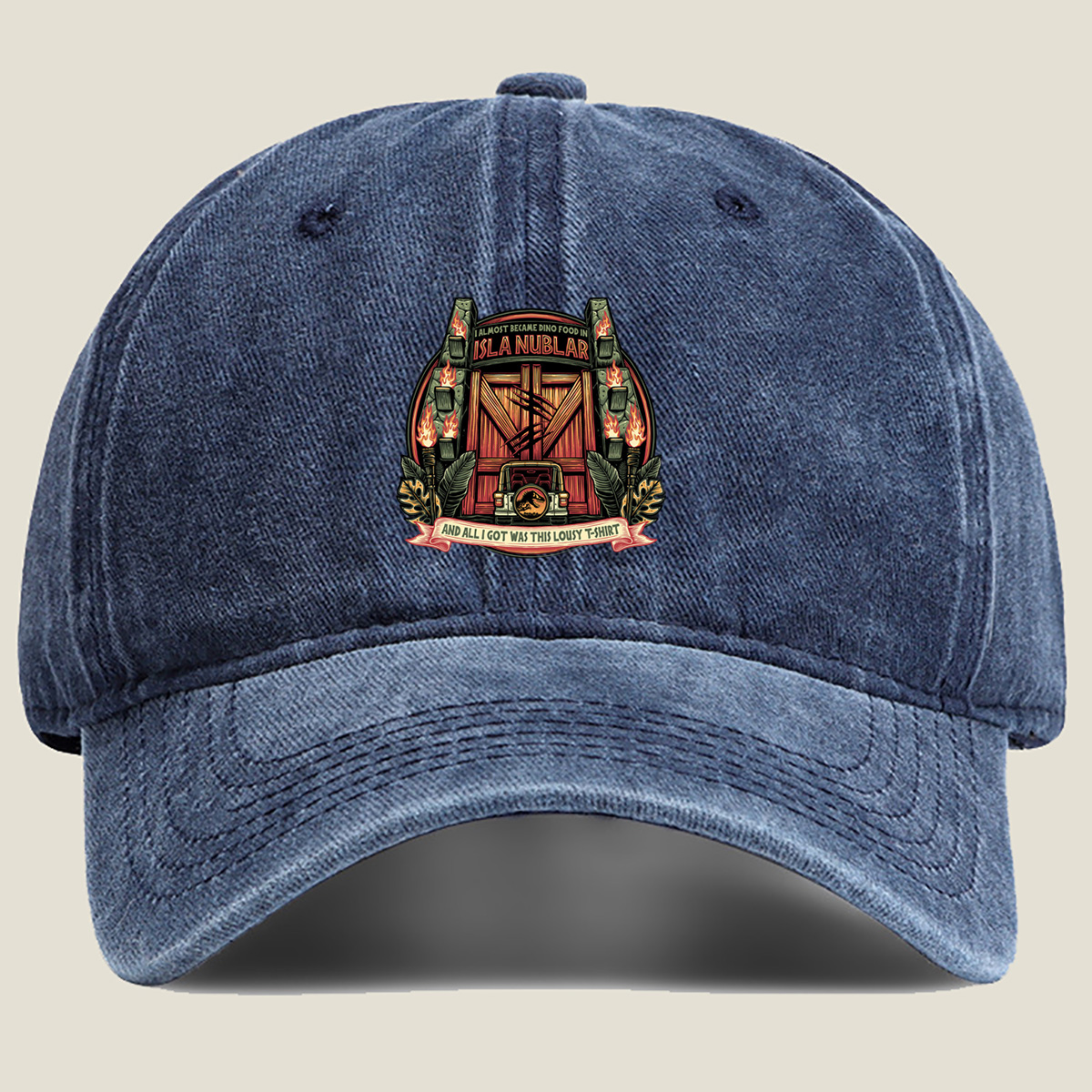 Jurassic Park: Isla Nublar Adventure T-Shirt - Washed Denim - Baseball Cap