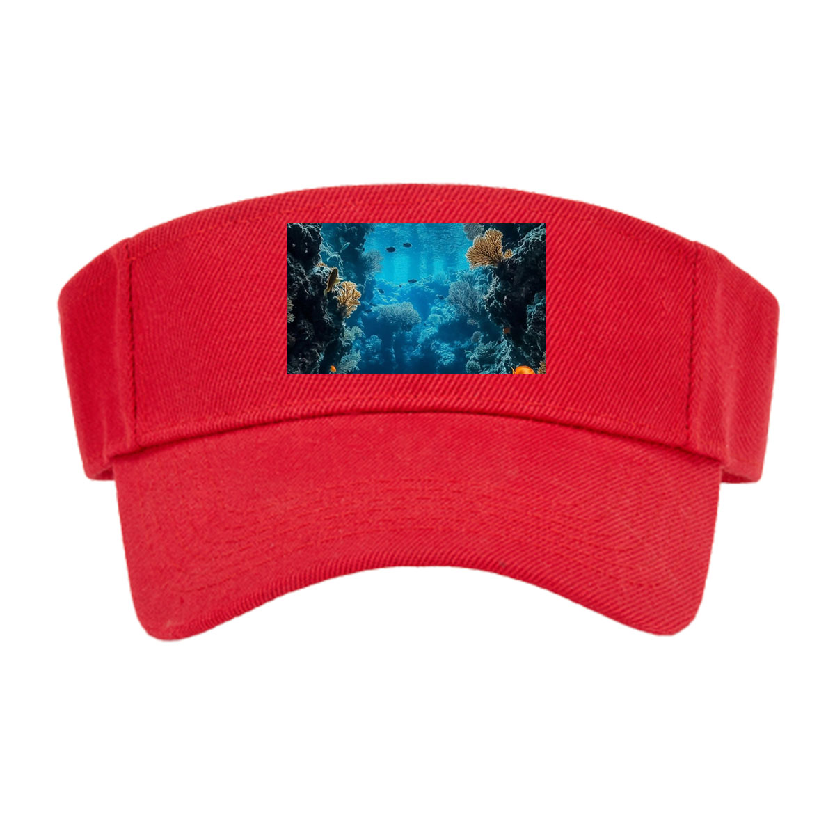 Underwater Coral Cave with Sunlight and Fish -  Visor cap
