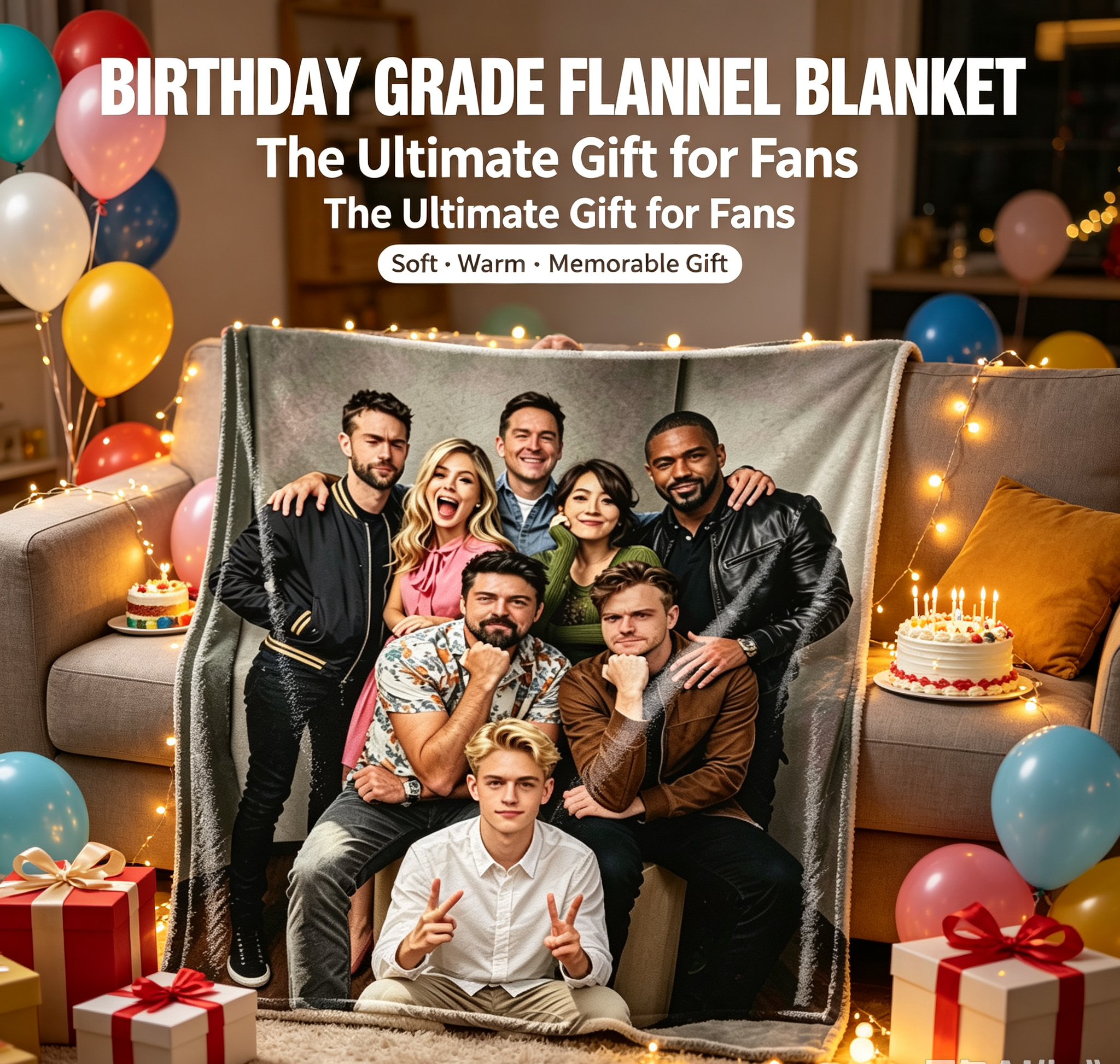 Custom Face Blanket Featuring The Cast of 