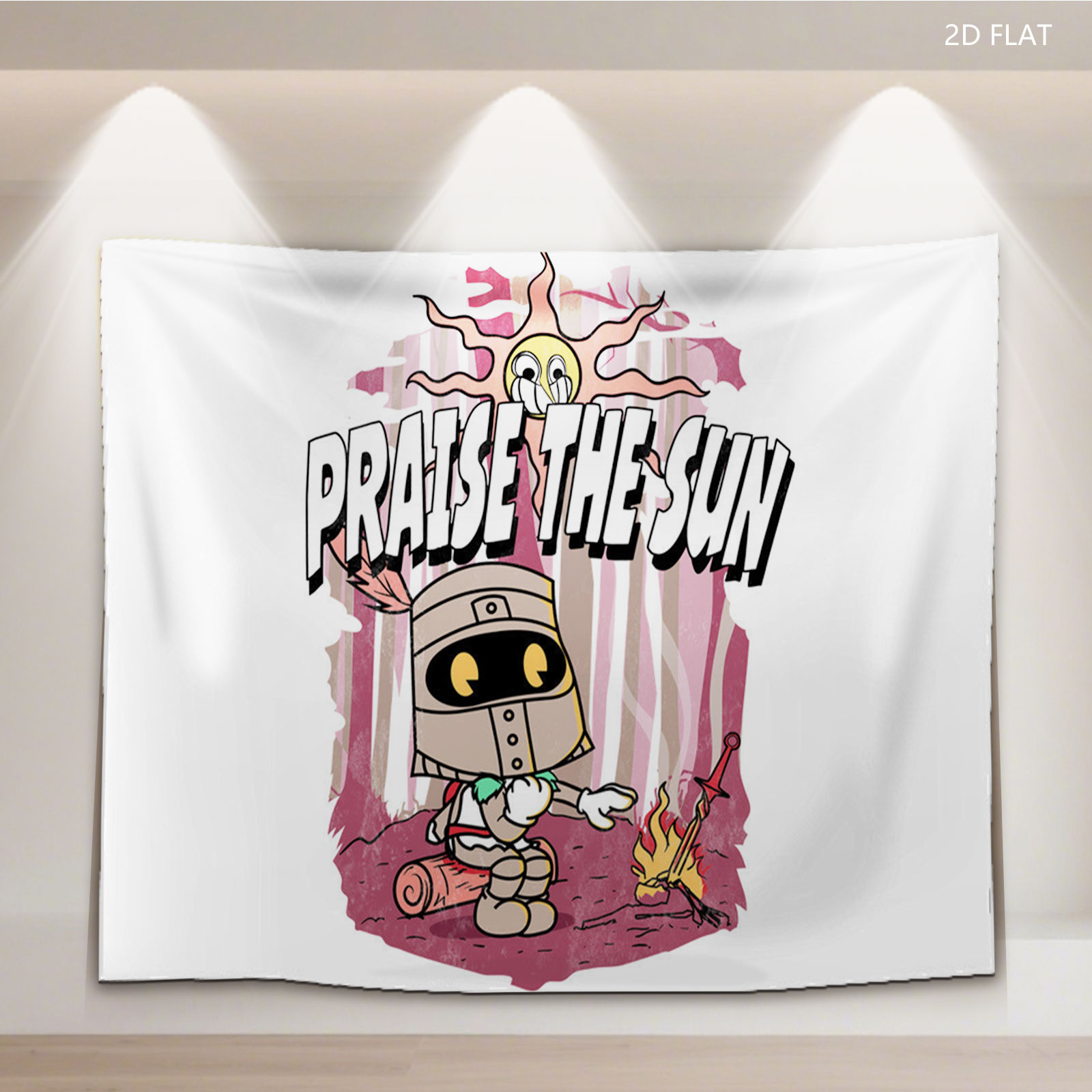 Praise the Sun - Knight with Campfire and Sword - Tapestry