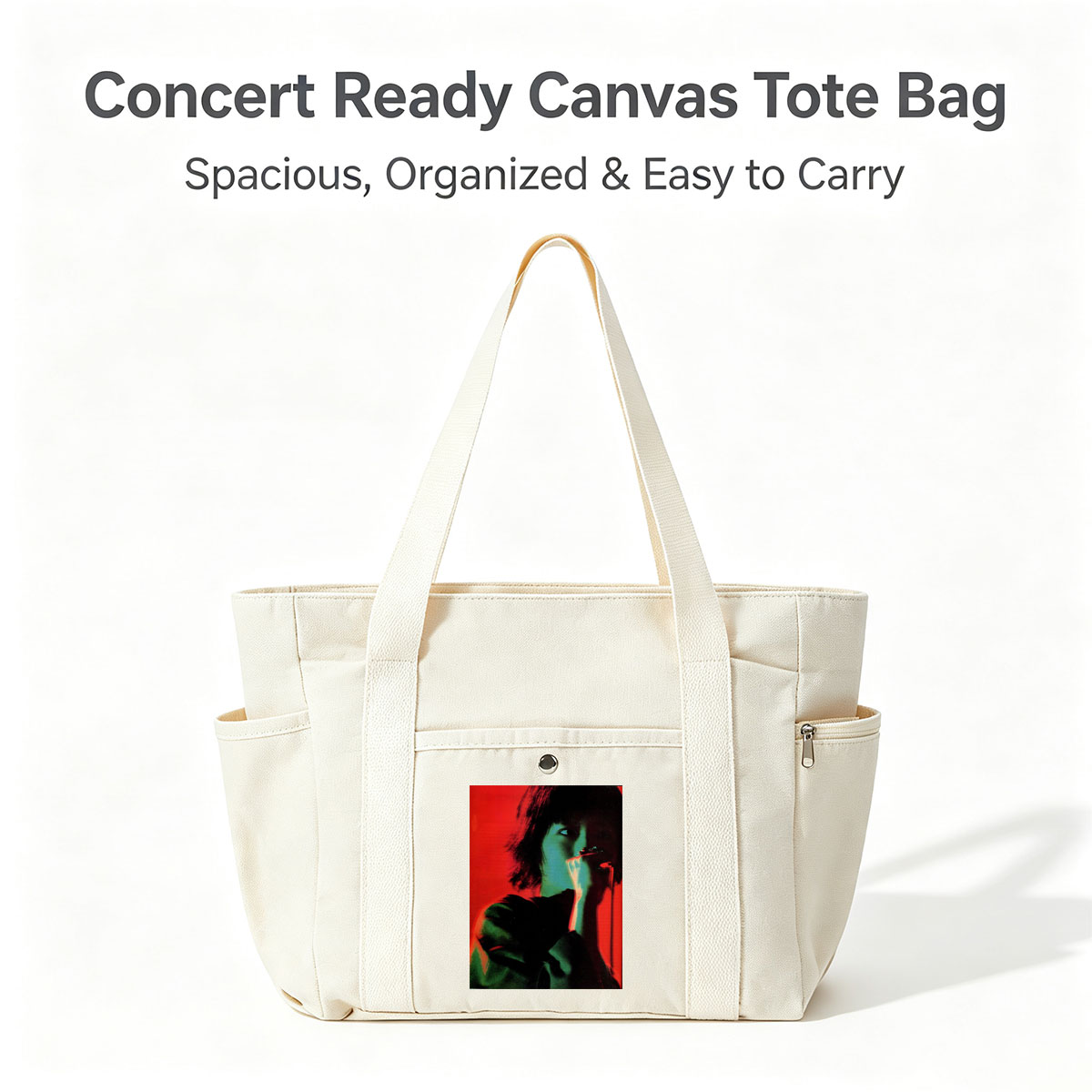 Siouxsie Sioux Singing Into Microphone on Red Background - Multi-pocket bags