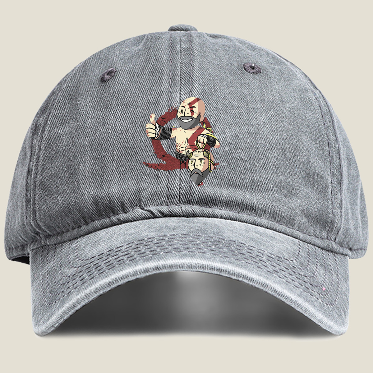 Kratos and Ares - God of War - Washed Denim - Baseball Cap