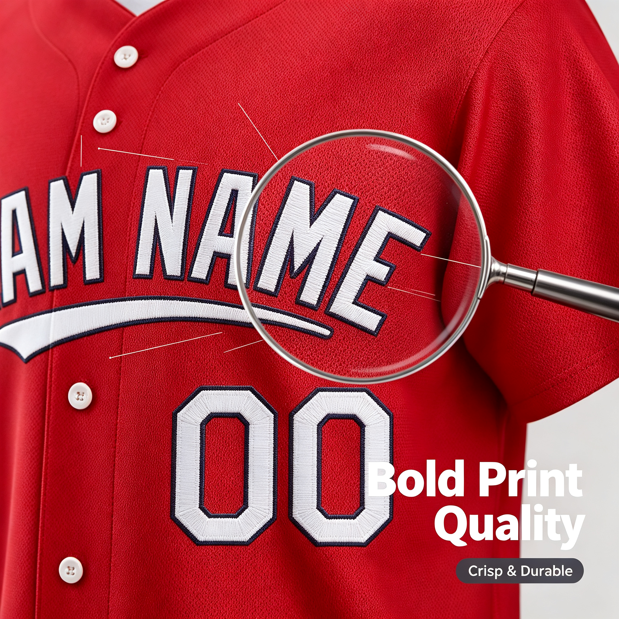 Custom Printed Boston City Style Baseball Jersey Red Full Button Short Sleeve For Men And Youth