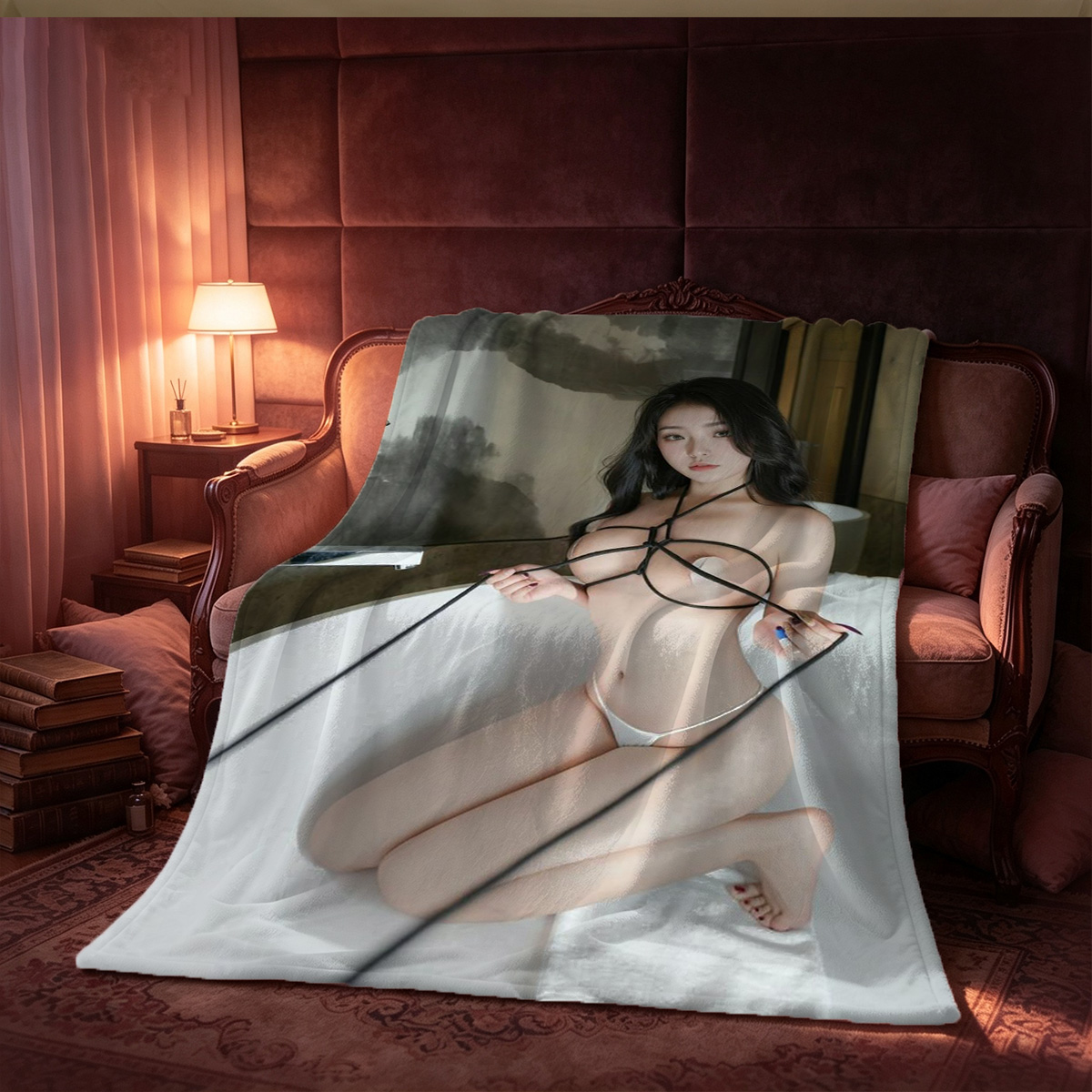 Yua Aida in Open Nurse Uniform with Stethoscope - Blanket