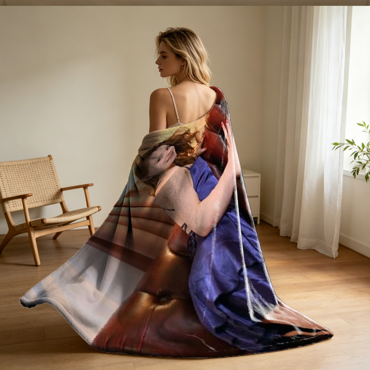 White Sheer Robe in the Forest - Blanket