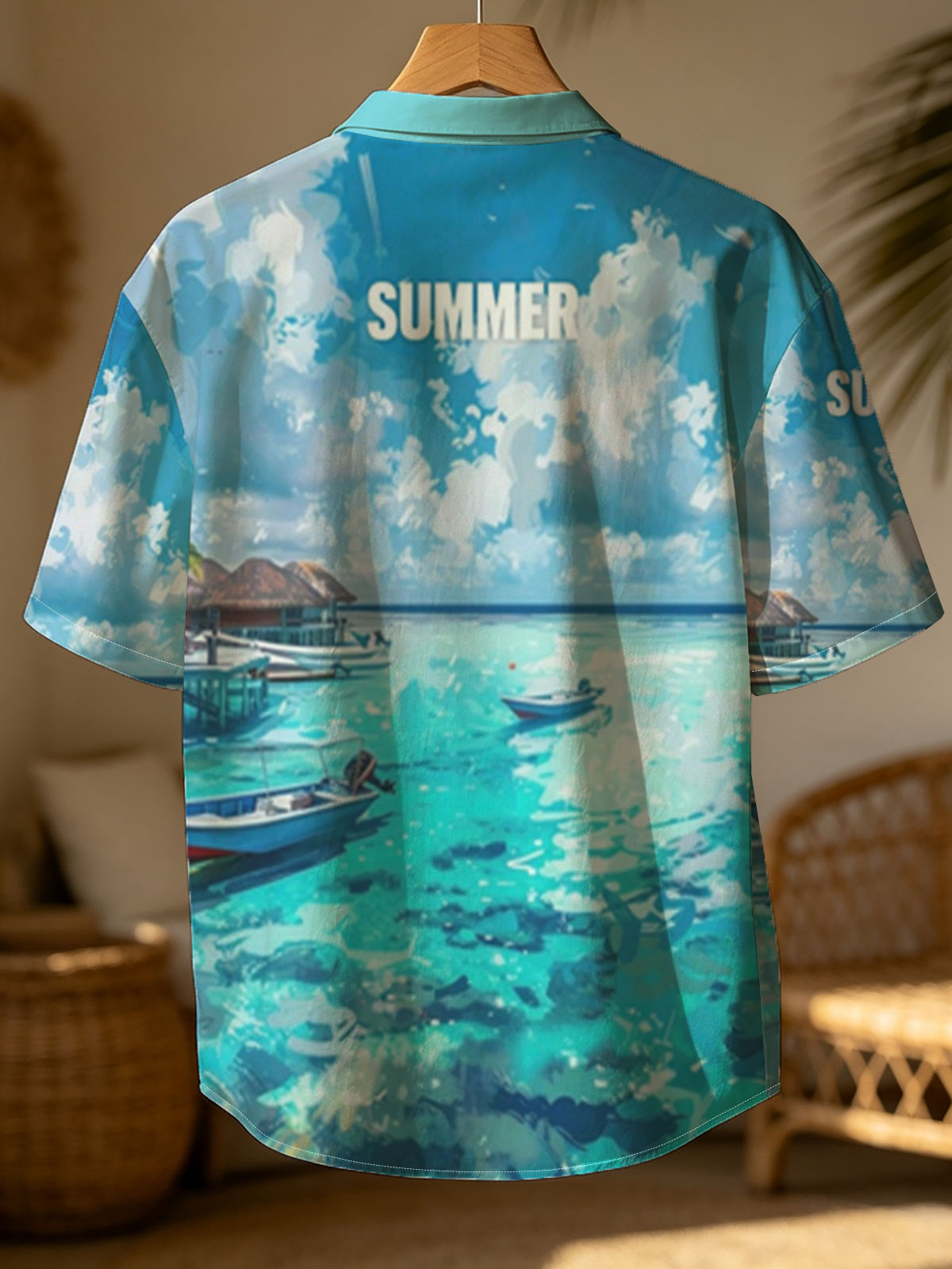 Crystal Clear Waters and Boats Under a Summer Sky -  Shirt
