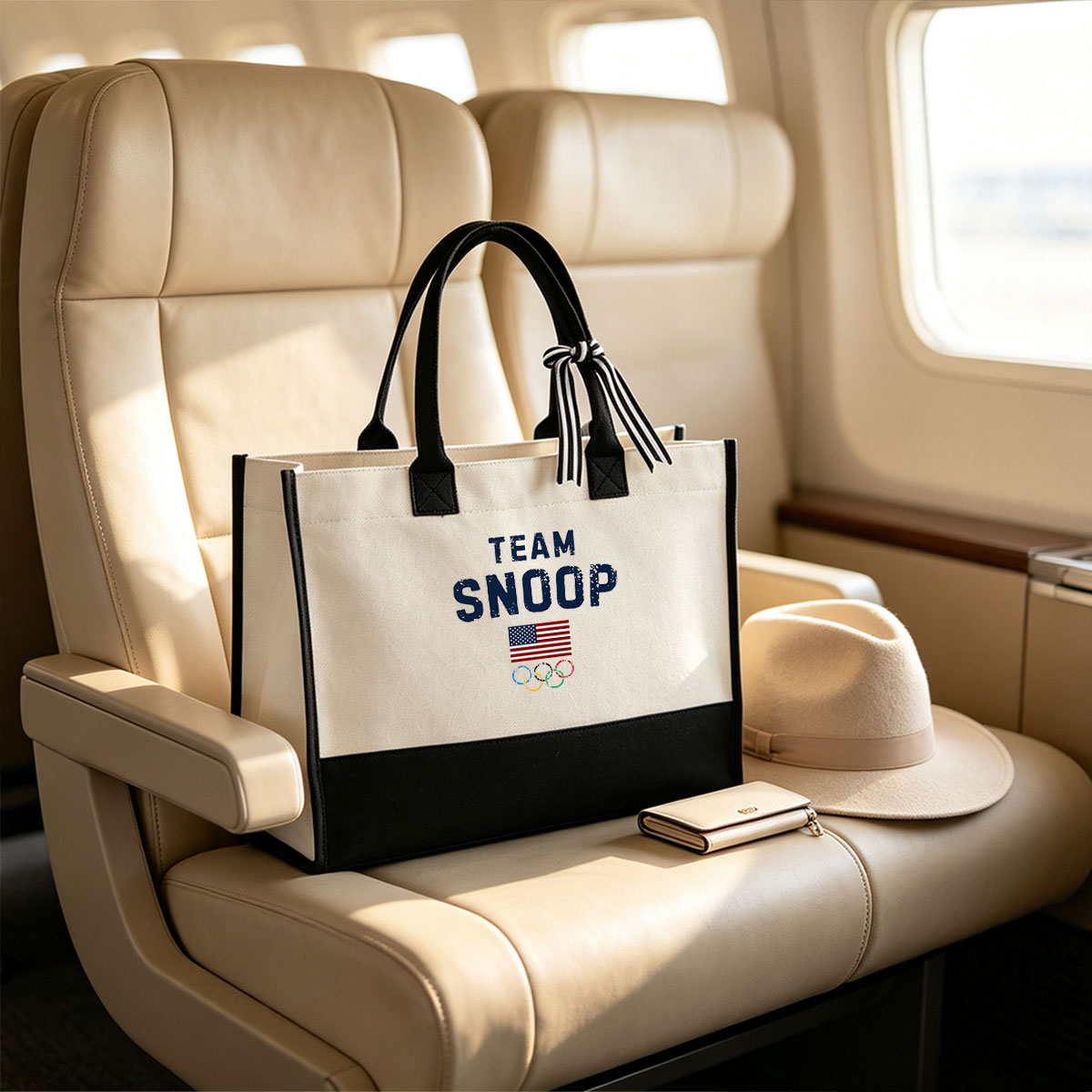 Team Snoop USA Olympics - Canvas patchwork gift tote bag
