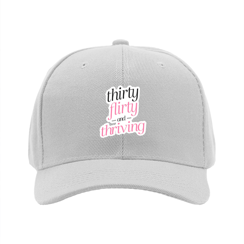 1pc New Baseball Cap Thirty Flirty and Thriving Print Unisex Adjustable Hat for Outdoor Activities Adults Fashion Statement Casual Wear