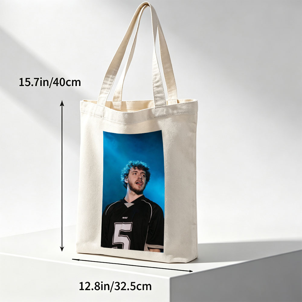 Lauv Performing on Stage in a Black Jersey with Number 5 - Canvas tote bags