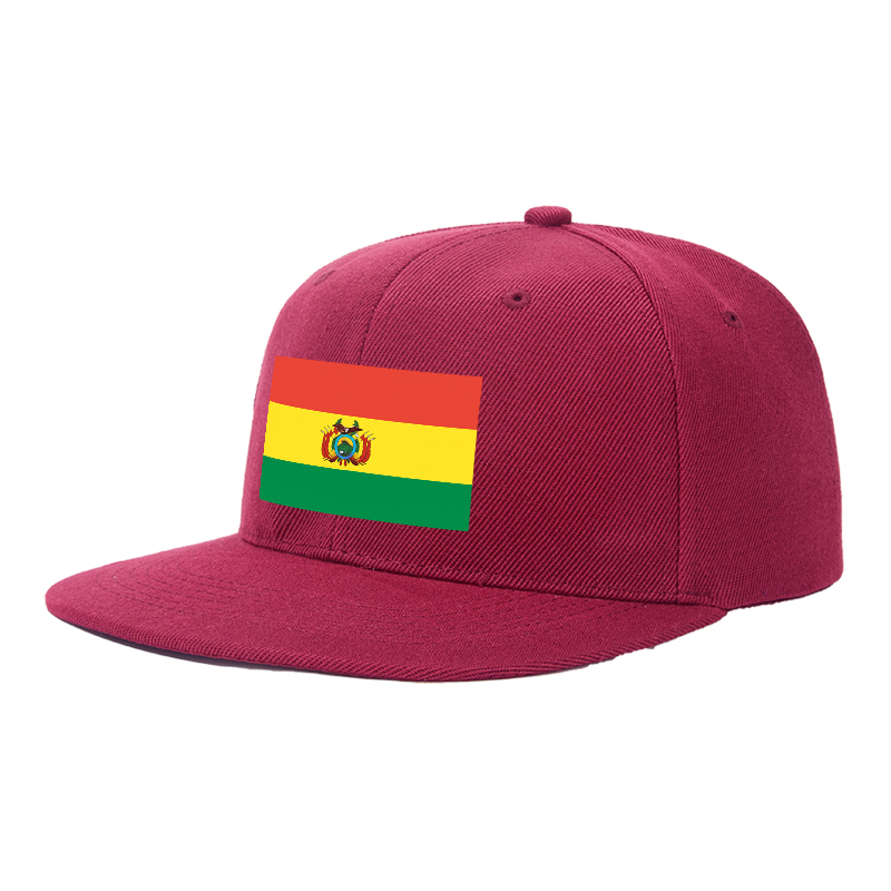 Flat Brim Baseball Cap Bolivia Flag Print Streetwear Underground Skate Style for Basketball Court Skate Park Urban Lifestyle Skaters Rappers Streetwear Enthusiasts