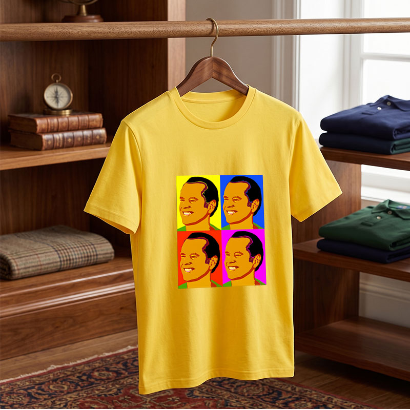 Pop Art Portrait of a Smiling Man in Four Color Blocks - Tee
