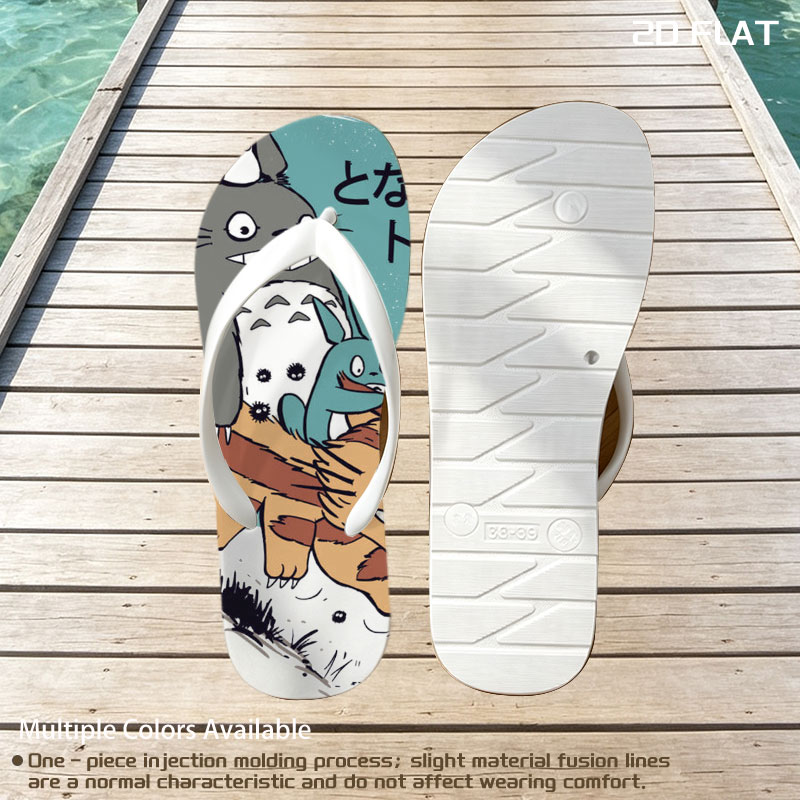 Totoro, Chu, and Catbus from My Neighbor Totoro -  flip-flops