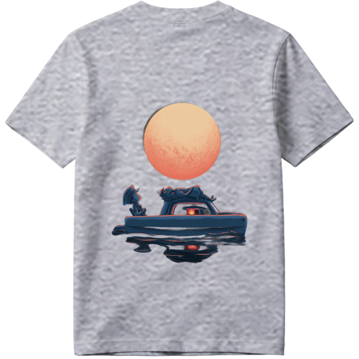 Mario and Bowser in a Boat Under the Moon - Tee
