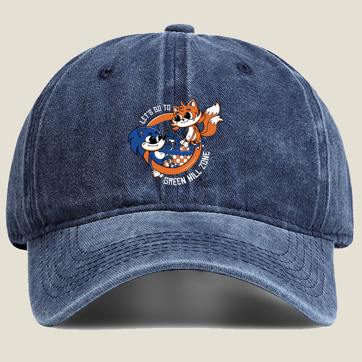 Sonic and Tails: Green Hill Zone Adventure - Washed Denim - Baseball Cap