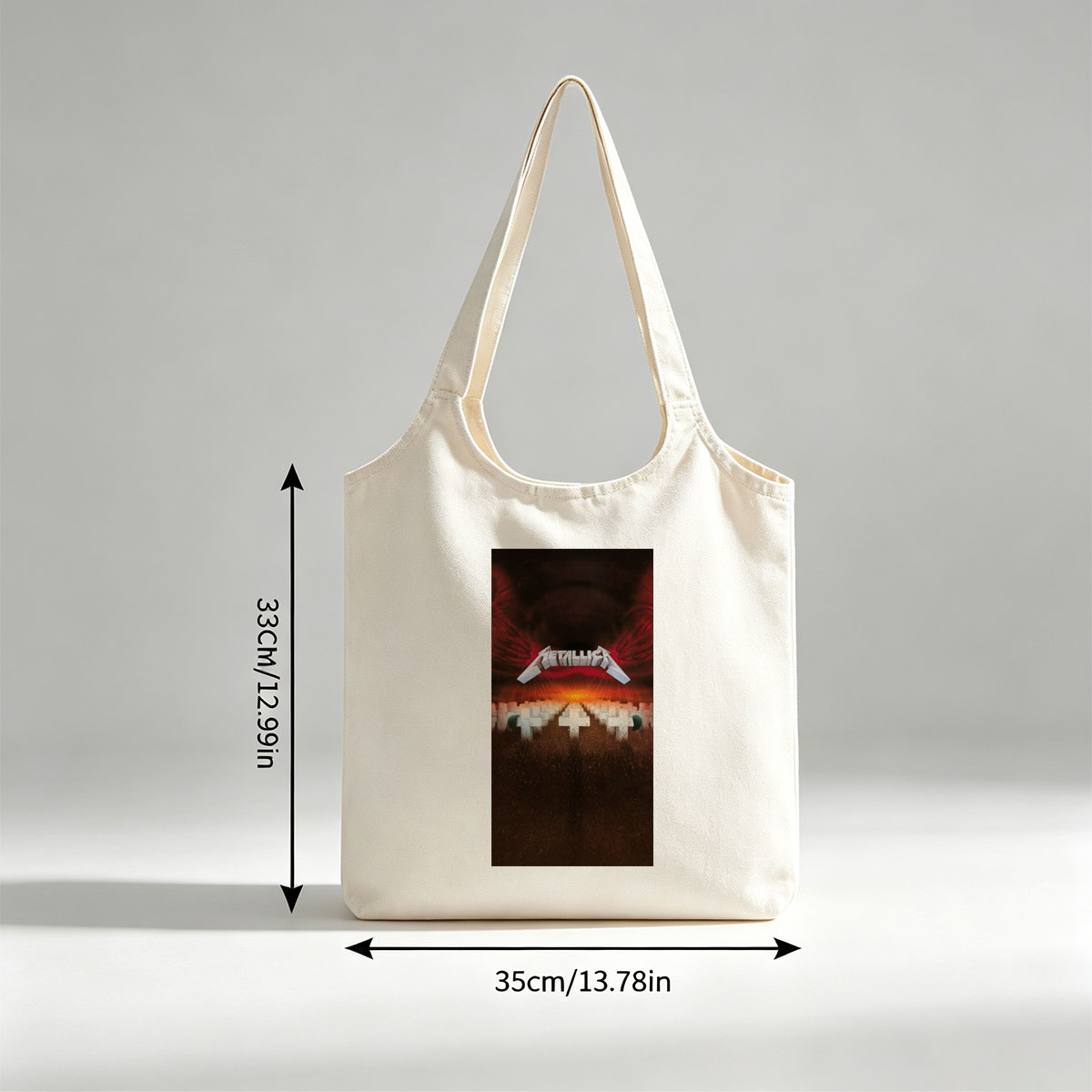Metallica War Scene with Crosses and Fiery Sky - Canvas shoulder bags/