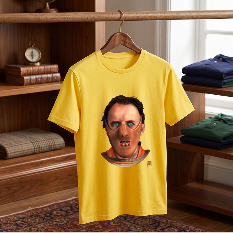 Anthony Hopkins as Hannibal Lecter in a Cyberpunk Mask - Tee