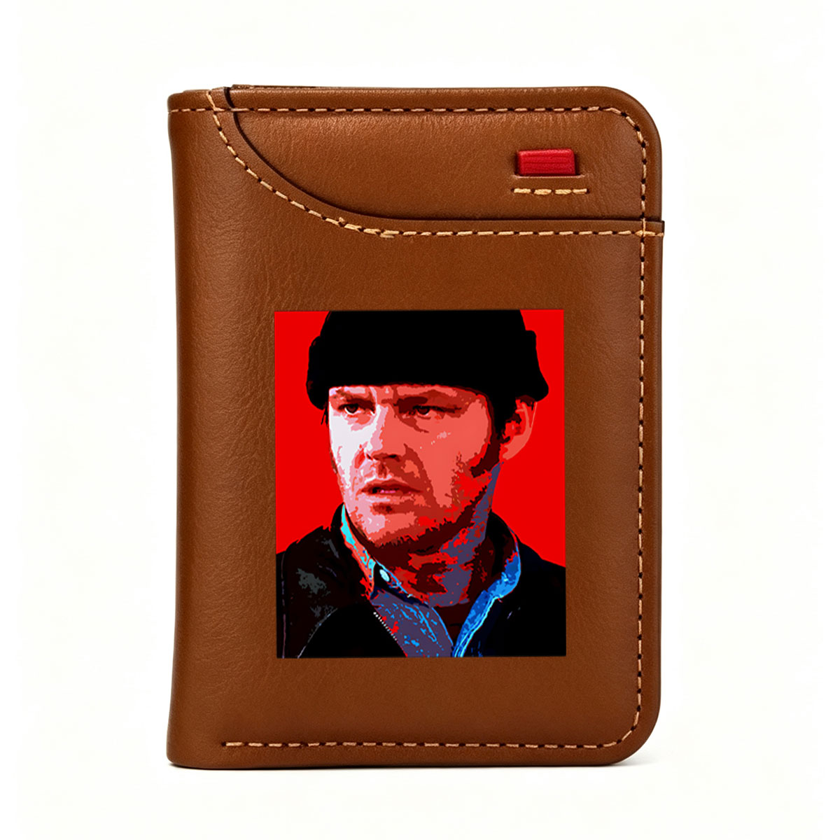 Jack Bauer in a Stylized Portrait with Red Background - Vertical Style Wallet
