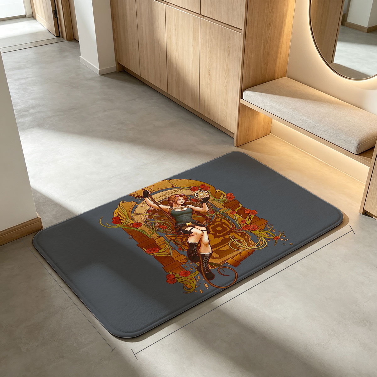 Lara Croft: Tomb Raider - Adventurous Explorer with Compass and Whip - Flannel floor mat