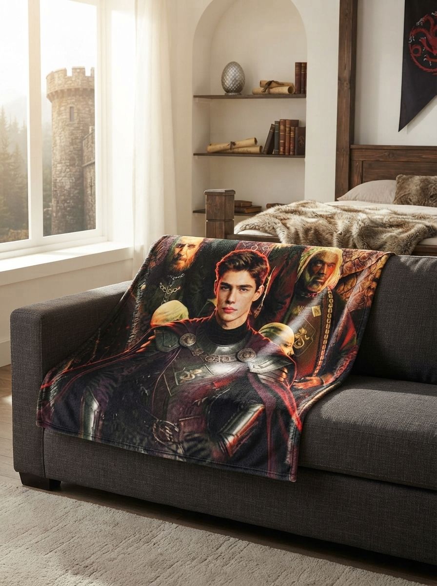 Custom Face Photo Flannel Blanket Personalized Fantasy Royal Portrait Ultra Soft Cozy Fleece Throw Ideal Keepsake Gift