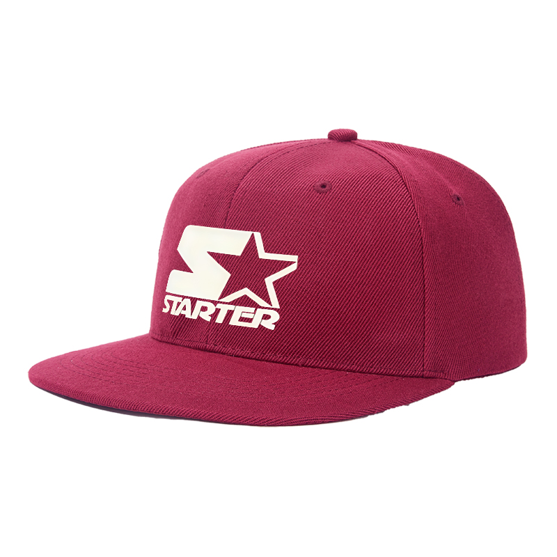 Flat Brim Baseball Cap Starter Star Logo Print Streetwear Underground Skate Style Basketball Court Urban Skate Park Fit for Skaters Rappers Streetwear Enthusiasts