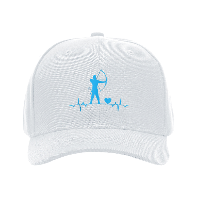 1pc New Baseball Cap with Archer and Heartbeat Pattern Print Unisex Adjustable Hat for Outdoor Activities and Casual Wear Suitable for Adults Who Love Archery and Unique Design Styles