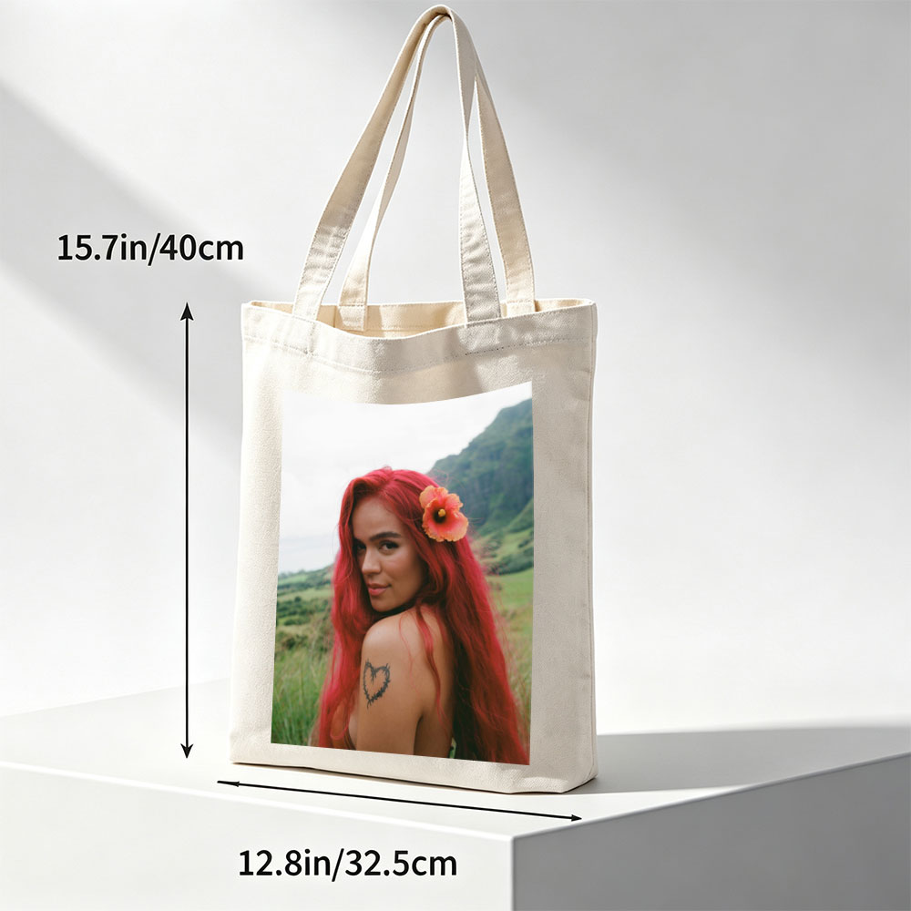 Bella Thorne in Nature with Red Hair and Flower in Hair - Canvas tote bags