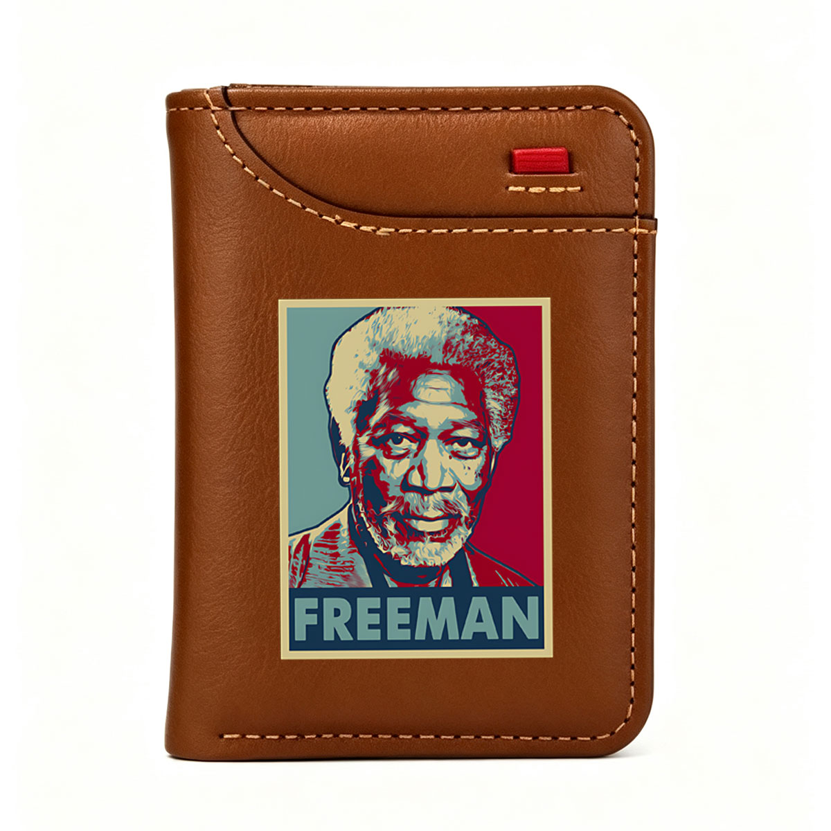 Morgan Freeman Portrait in Pop Art Style - Vertical Style Wallet