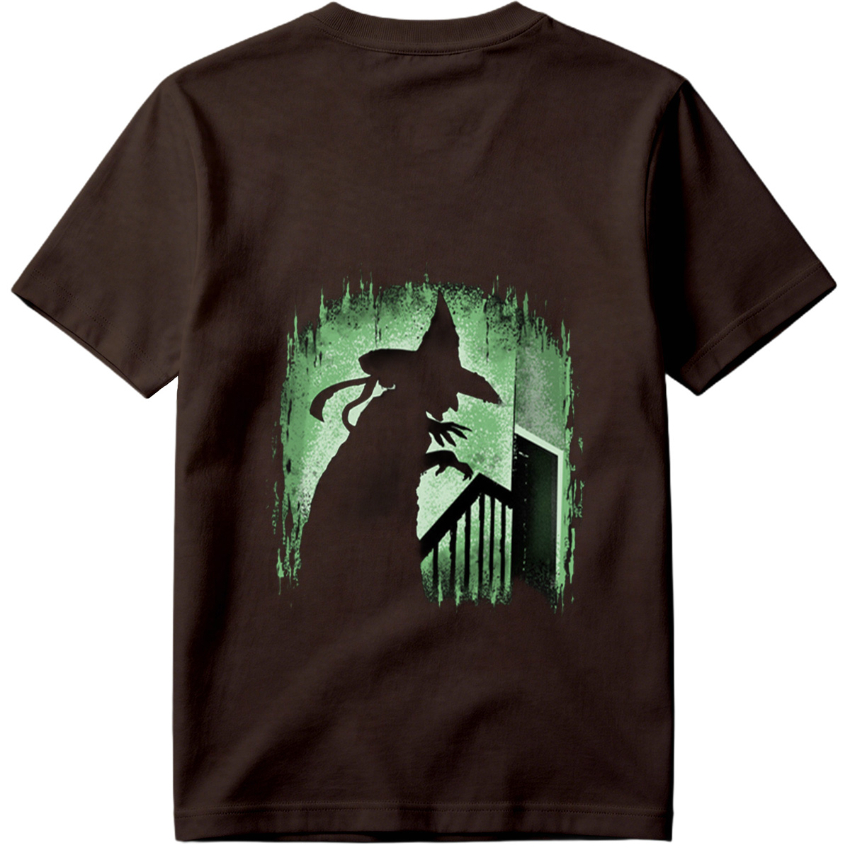 Witch Silhouette in Green Glow - Tee