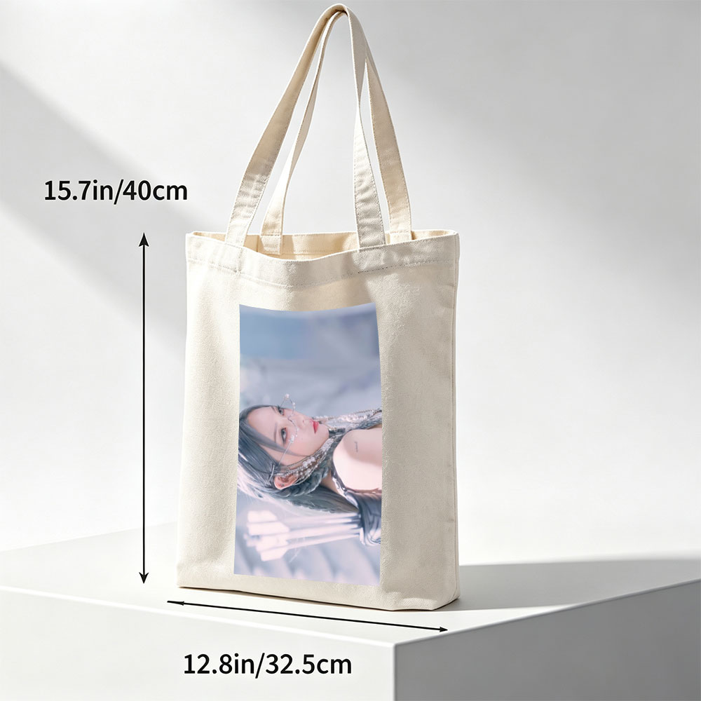 Jennie Blackpink Ice Queen Fantasy Portrait with Pearl Accessories and Silver Hair - Canvas tote bags