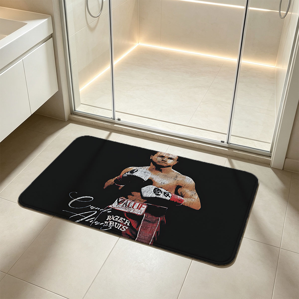 Canelo Alvarez Boxing Portrait - Flannel floor mat