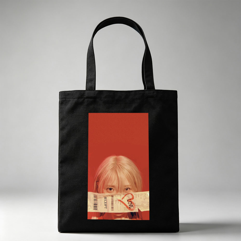 Lisa Blackpink Love Receipt Red Background Close Up - Canvas tote bags