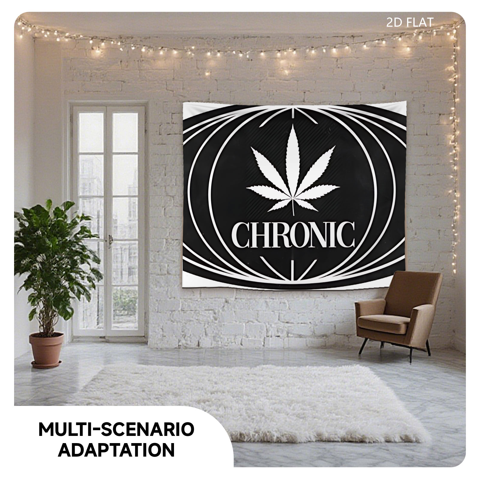 Chronic: Cannabis Brand Logo with Leaf Symbol - Tapestry