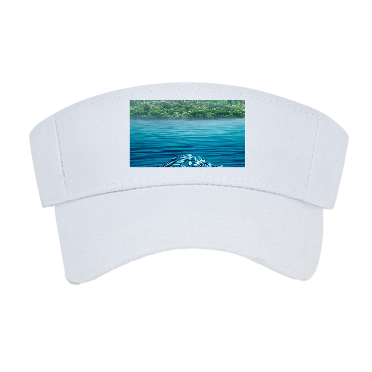 Sunlit Tropical Waters with Palm Trees and Underwater View -  Visor cap