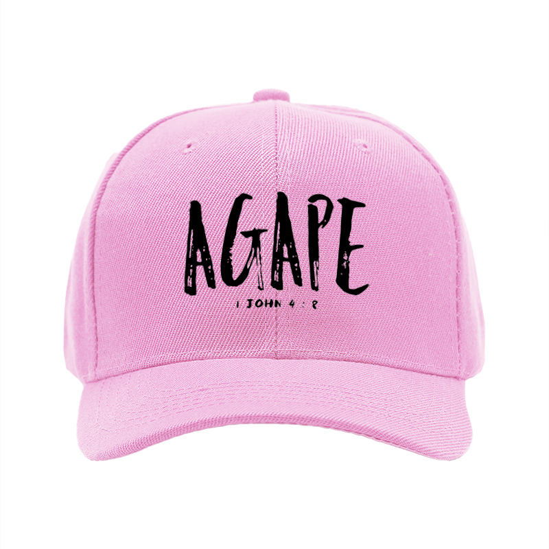1pc New Baseball Cap AGAPE 1 JOHN 4:8 Print Unisex Adjustable Size Outdoor Casual Wear for Adults and Teens