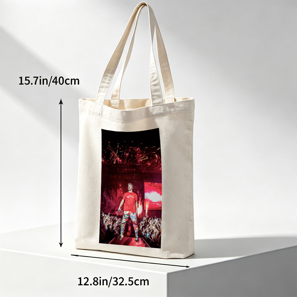 Machine Gun Kelly Live Performance on Stage with Fireworks and Crowd at Concert - Canvas tote bags