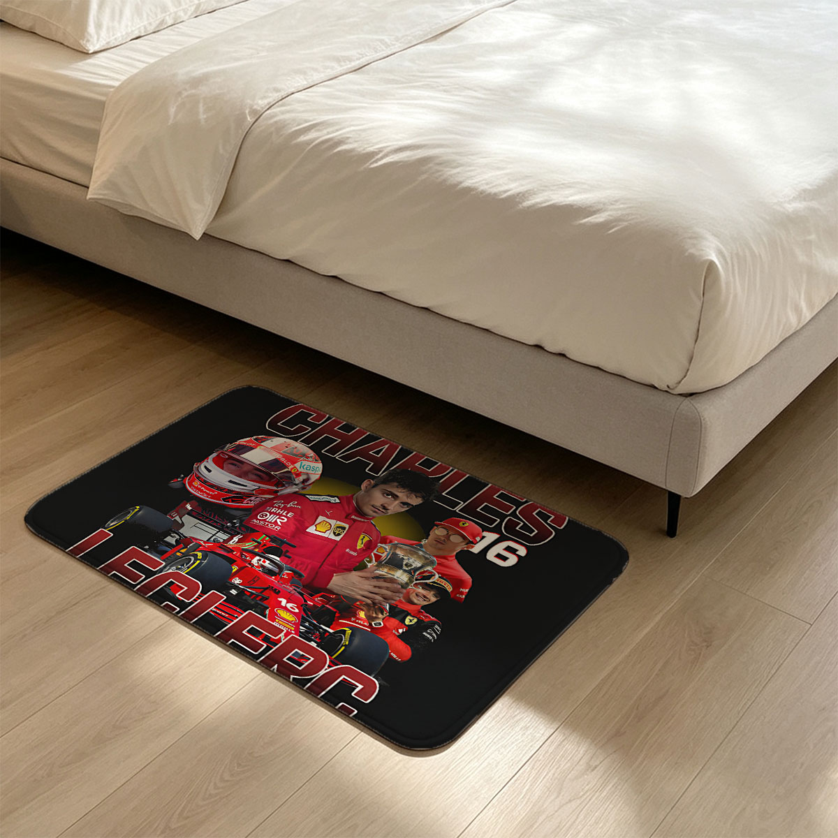 Charles Leclerc Ferrari F1 Driver 16 Trophy Celebration - Flannel floor mat