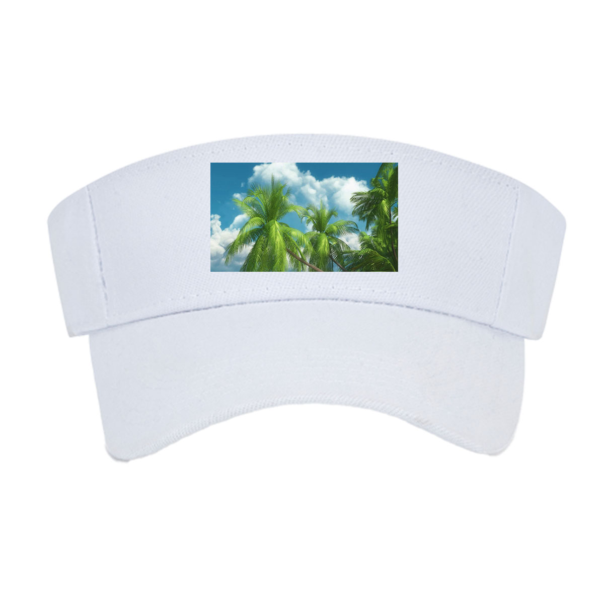 Tropical Beach with Palm Trees and Clear Blue Sky -  Visor cap