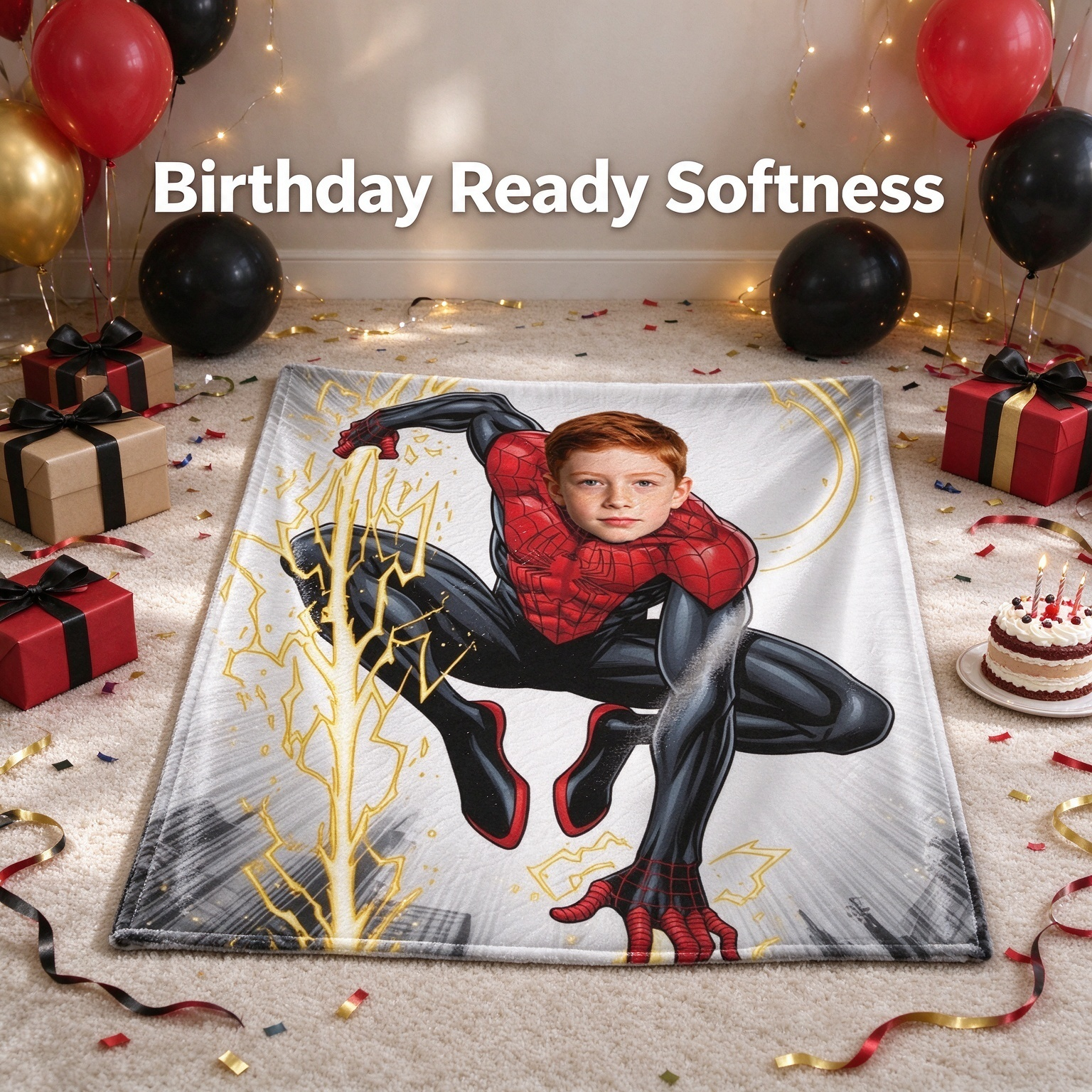 Custom Photo Face Superhero Flannel Blanket, Personalized Soft Plush Comic Throw, Ideal Personalized Gift for Kids