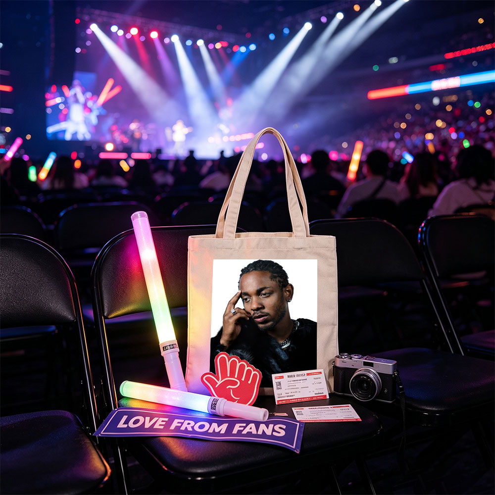 Kendrick Lamar in a Stylish Pose Wearing a Black Fur Coat and Silver Jewelry - Canvas tote bags