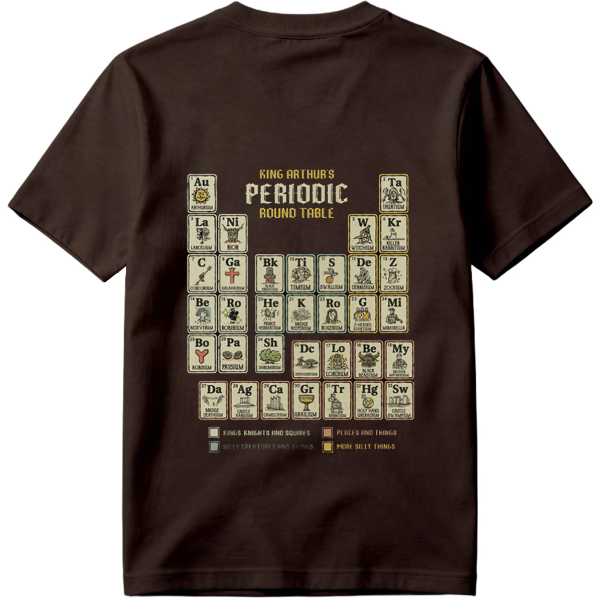 King Arthur's Periodic Round Table: A Fantasy Elemental Chart - Tee