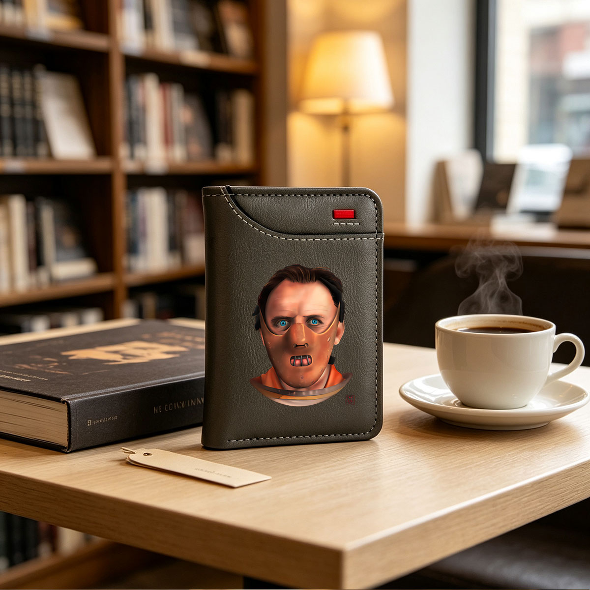 Anthony Hopkins as Hannibal Lecter in a Cyberpunk Mask - Vertical Style Wallet
