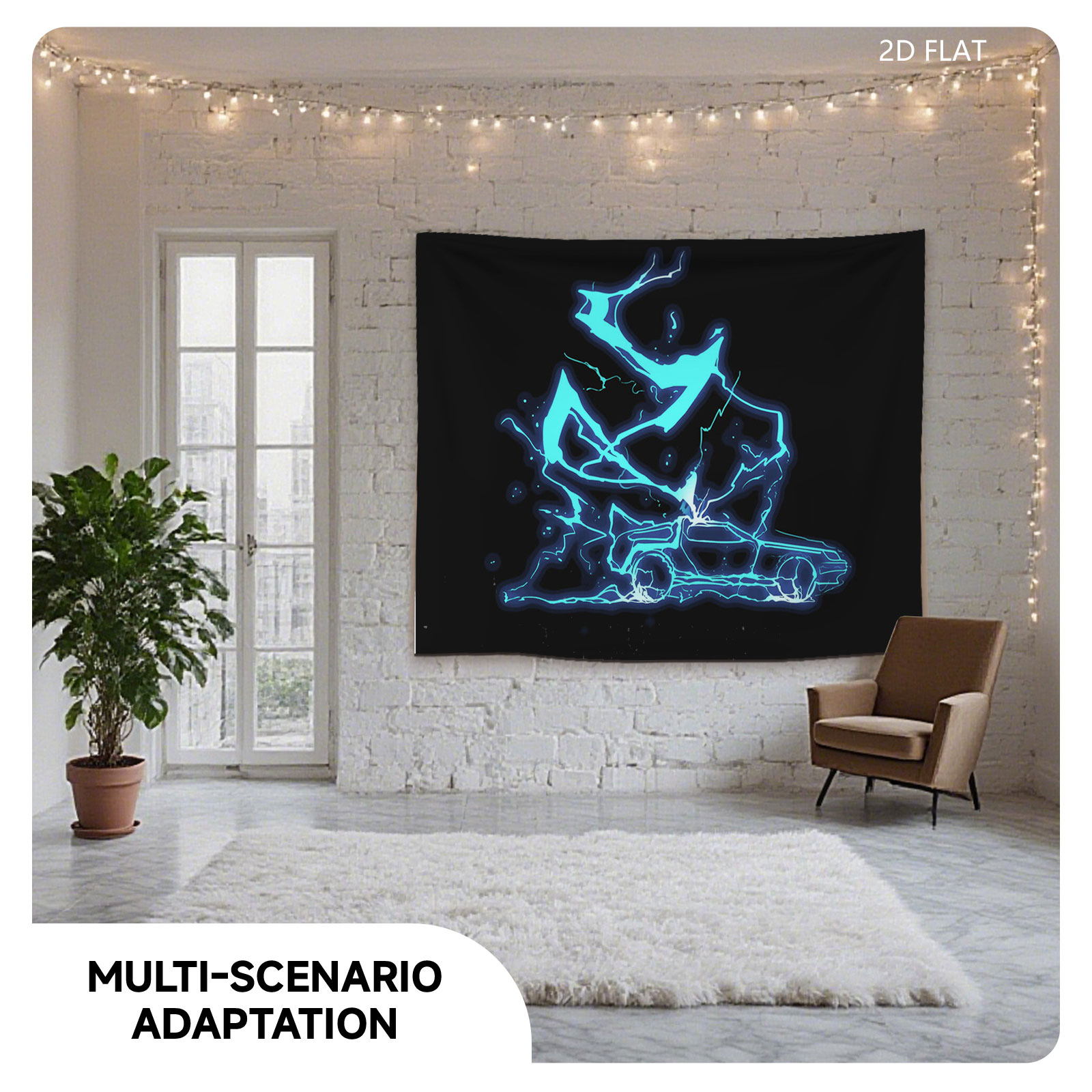Electric Dragon and Car Fusion Art - Tapestry