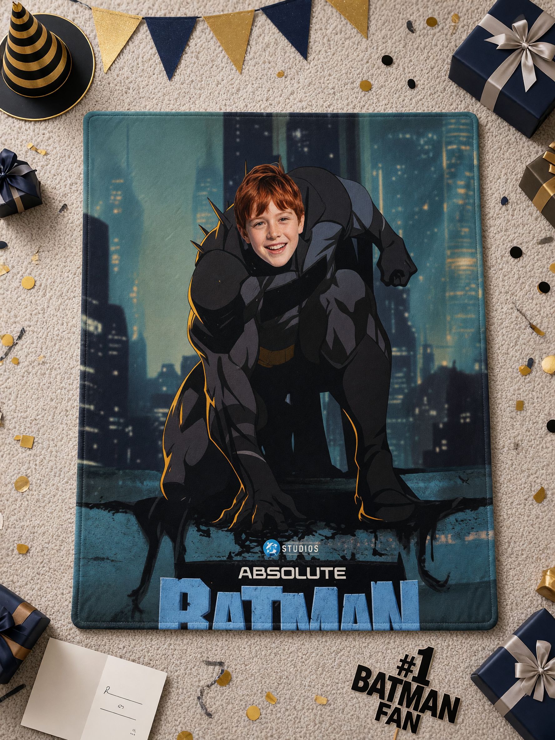 Custom Photo Face Superhero Flannel Blanket Ultra Soft Cozy Fleece Throw Ideal Personalized Gift for Kids and Family