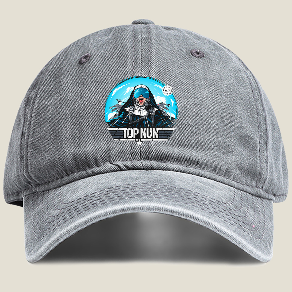 Top Nun: Navy Elite No.13 - Washed Denim - Baseball Cap