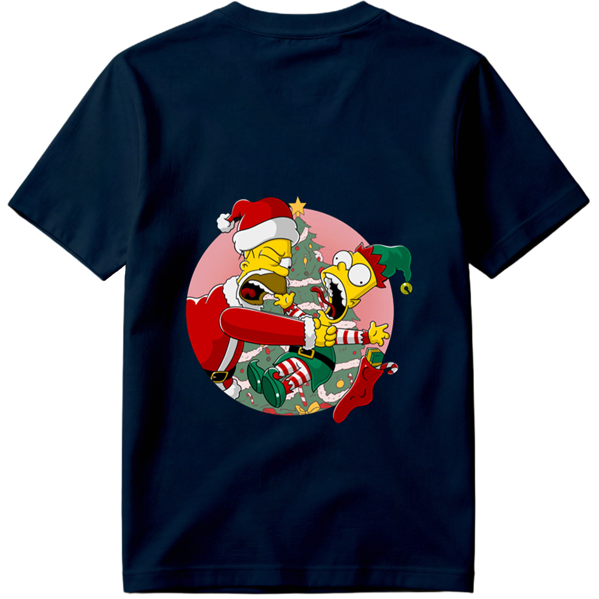 Simpsons Christmas Chaos: Homer and Bart in Holiday Hijinks - Tee