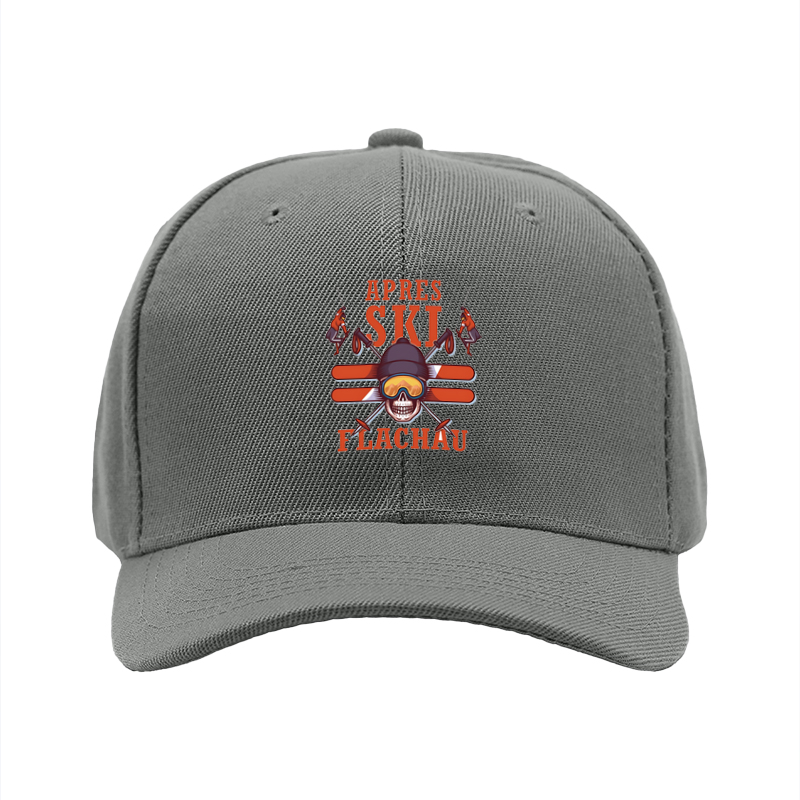 1pc New Baseball Cap with Apres Ski Flachau Skull and Snowboard Print Unisex Adjustable Hat for Outdoor Winter Activities Adults and Teens