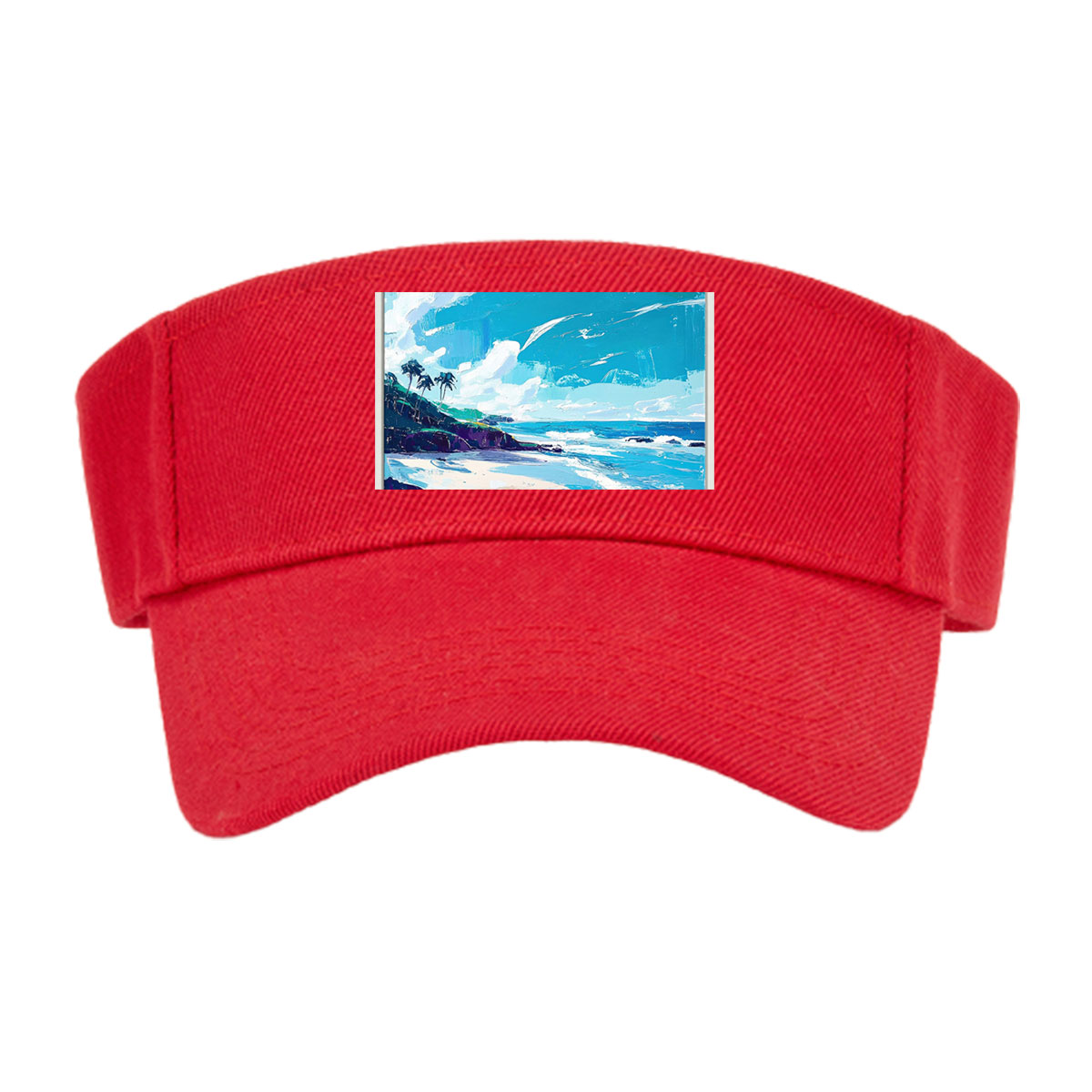 Tropical Beach with Palm Trees and Blue Sky -  Visor cap
