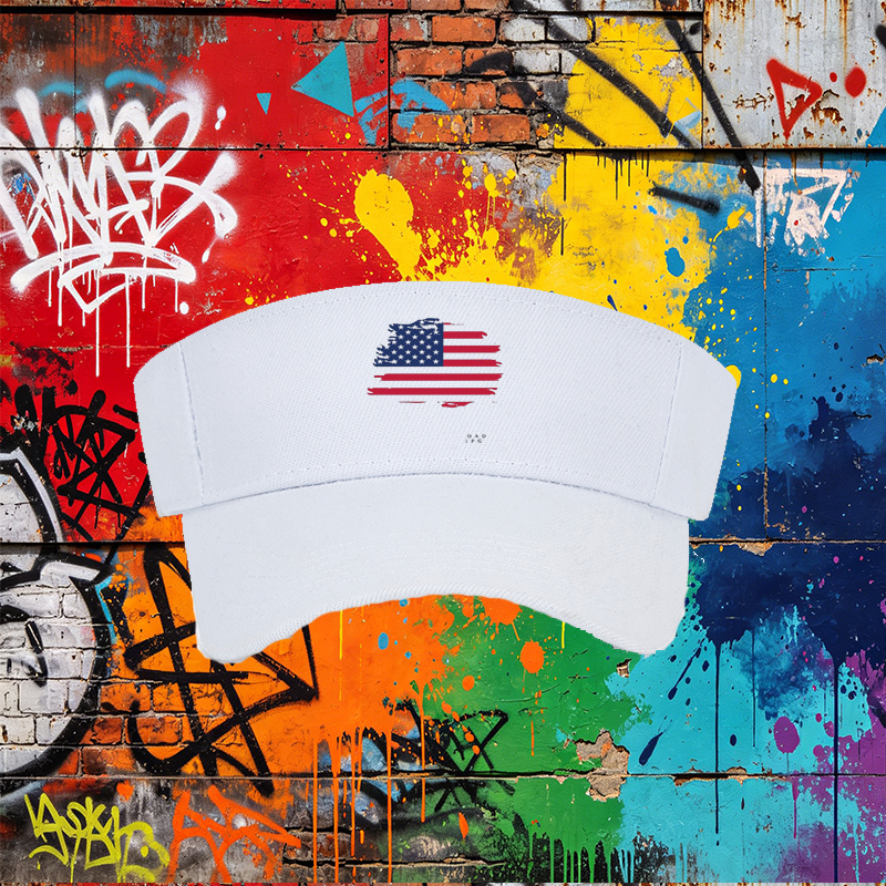Unisex Classic Mesh Back Cap with Distressed USA Flag Print and 